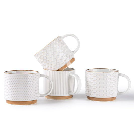 Stackable Ceramic Coffee Mugs_12OZ