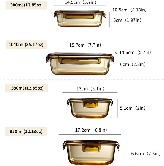 Reusable Glass Takeaway Containers with Lids