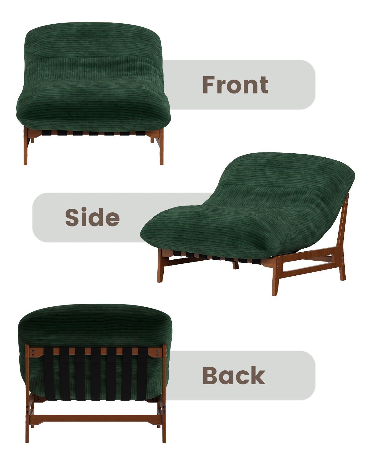 AODAILIHB 47'' Oversized Living Room Chair with Solid Wood Frame, 3-in-1 Convertible Lounge Chair with Removable Plush Cushion, Modern Upholstered Accent Chair for Living Room, Reading Room, Beige