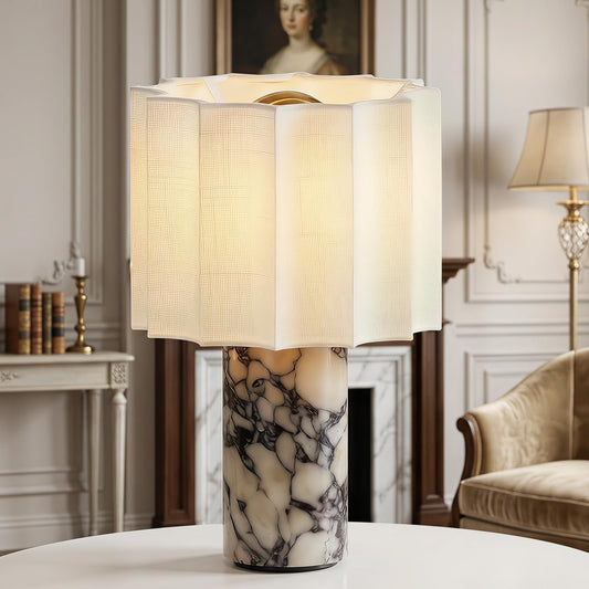 Cordless Marble Table Lamp with USB Port Rechargeable Battery