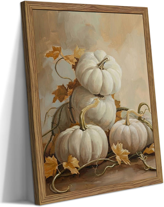 Framed Vintage Pumpkin Wall Art
