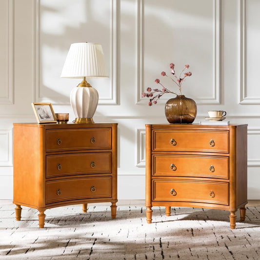 End table with Solid Wood Legs and Curved Profile with Charging Station