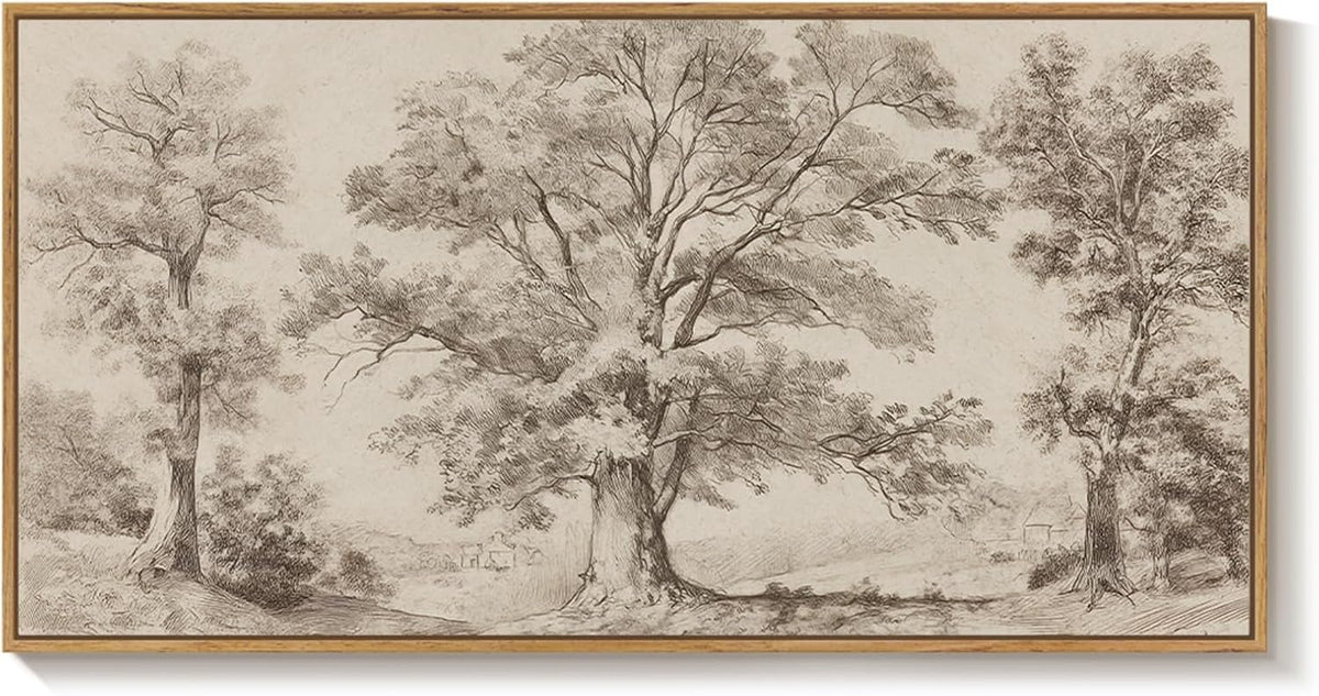 Framed Vintage Landscape Wall Art 60x30 Inch