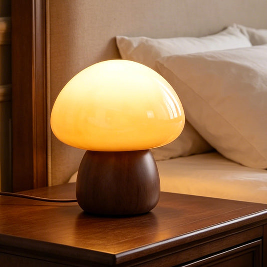 Brass Base Mushroom Table Lamp