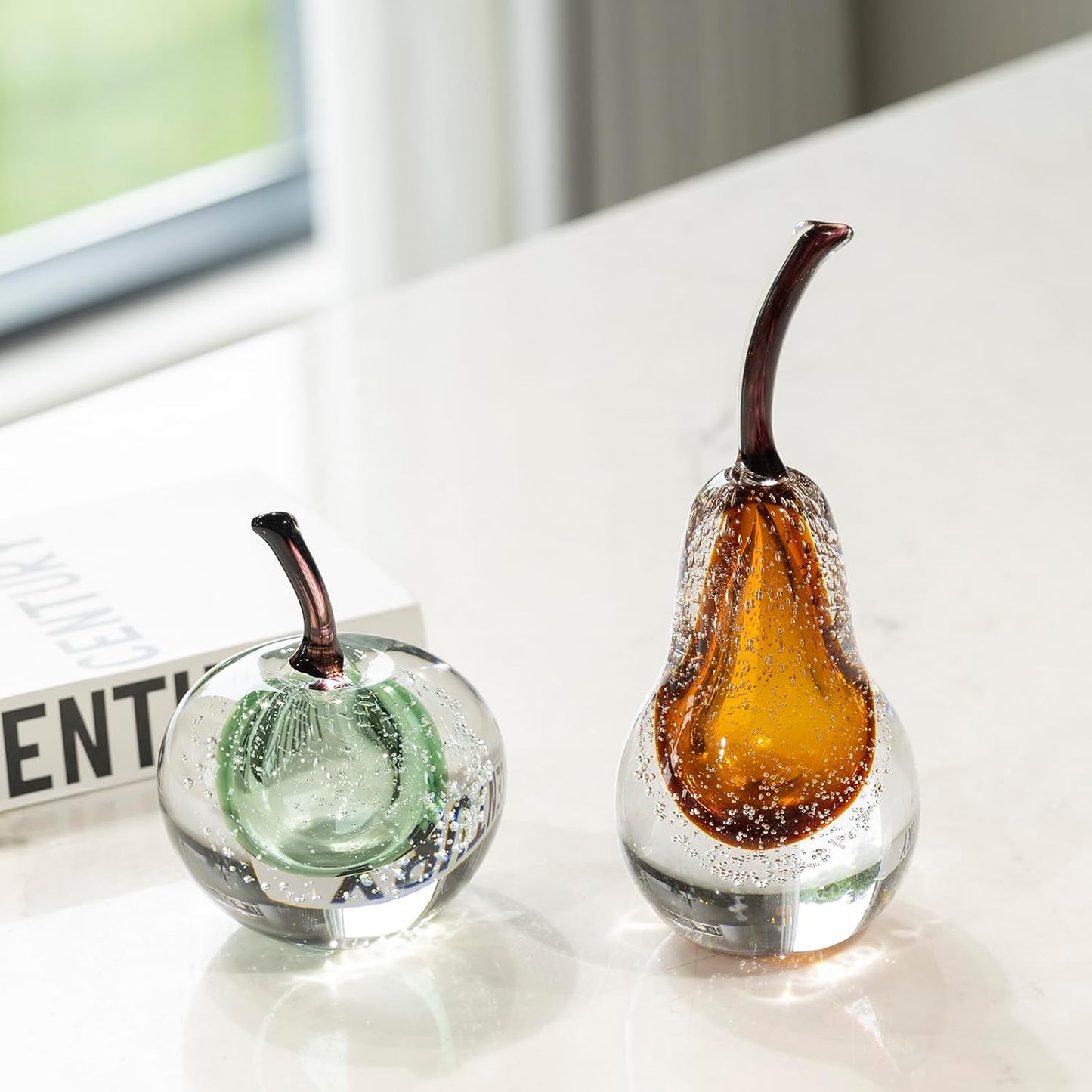 Glass Fruit Apple Statue
