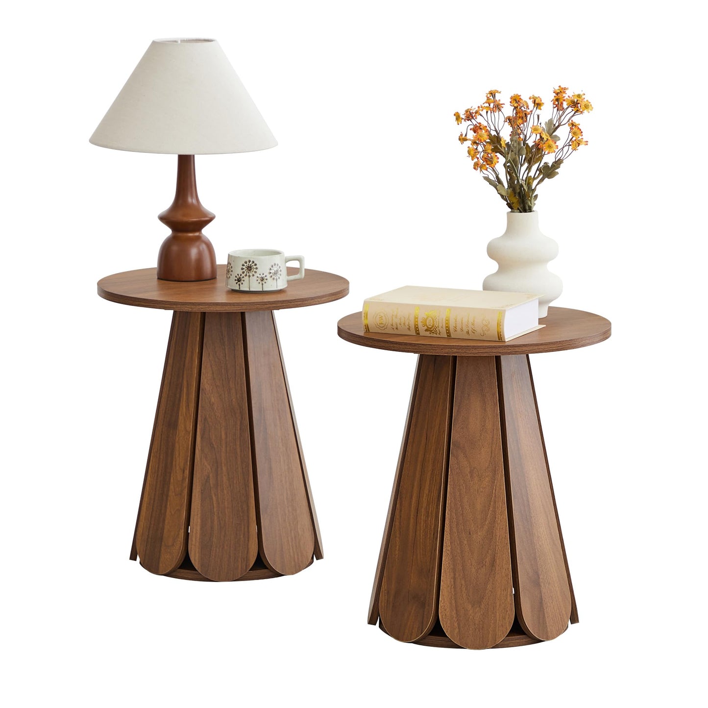 Mid Century Round Modern Side Table Nightstand