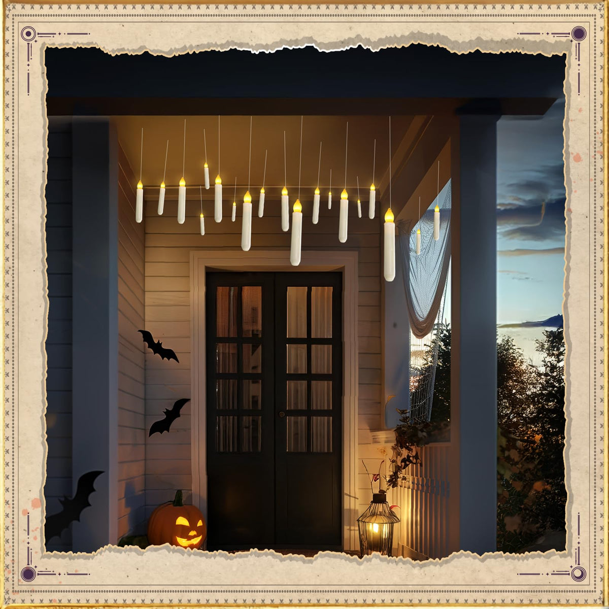 12 Pcs Floating Candle with Wand Remote