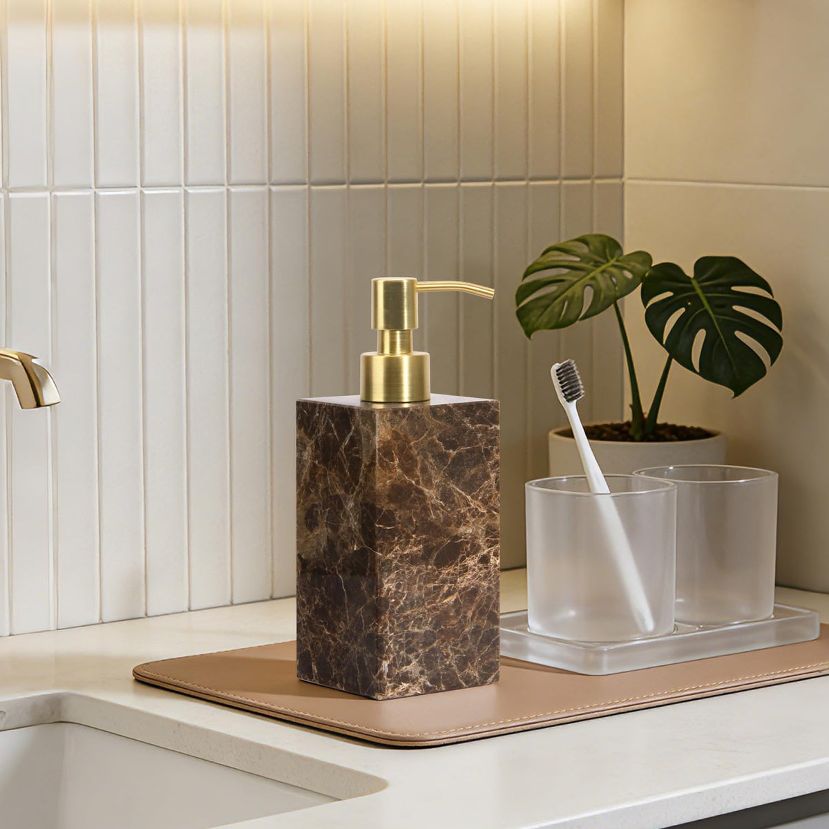 Natural Calacatta Viola Marble Soap Dispenser
