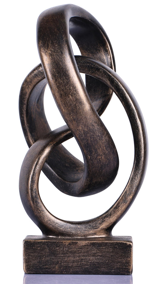 Modern Abstract Knot Sculpture, Artistic Mobius Inspired Resin Decor, Elegant Home and Office Decor, Perfect for Shelves, Desktops, and Mantles, Ideal Gift for Birthdays, Housewarmings (Black)