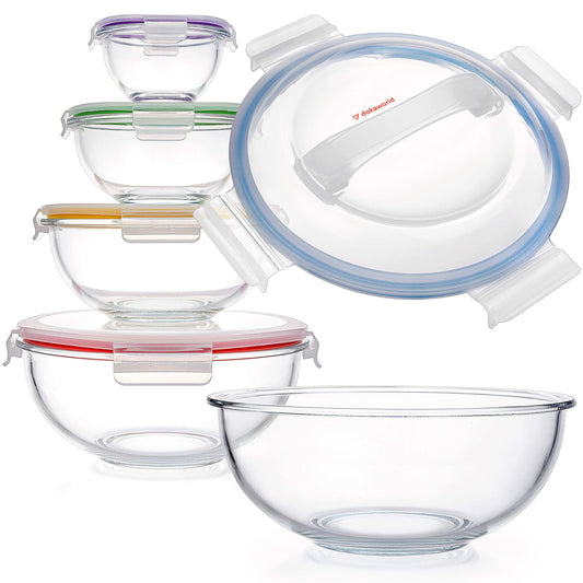 Glass Container Set with Acacia Lids