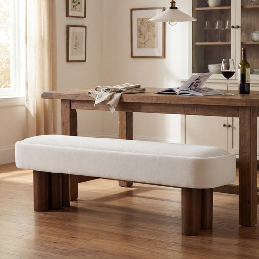 51.5" Bench with Walnut-Finished Legs