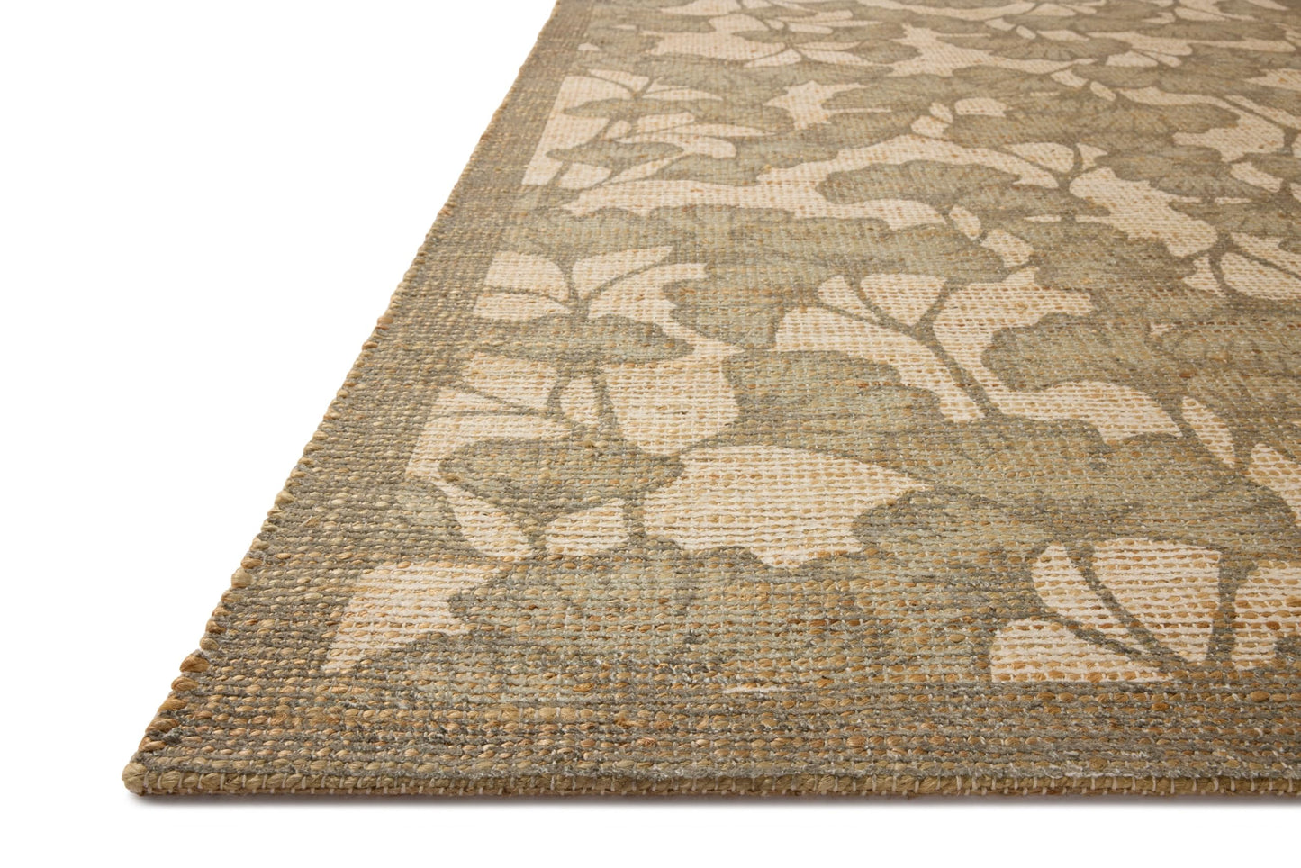 Loloi Chris Loves Julia Rue Collection Wheat/Sage Jute Neutral Floral Rug