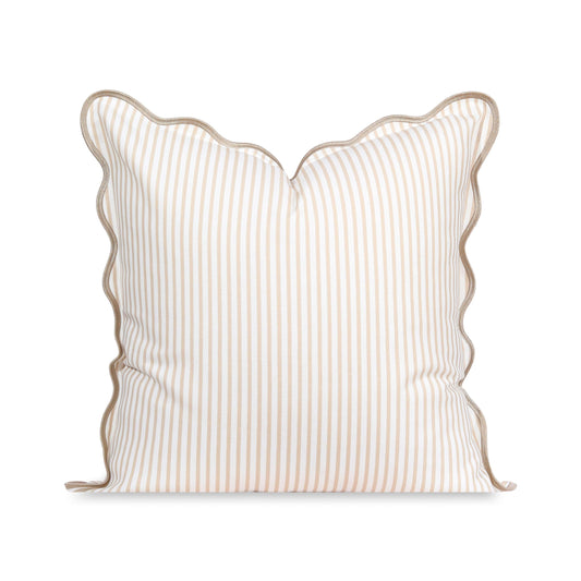 Indoor Outdoor Scalloped Lumbar Pillow Cover 12"x20"
