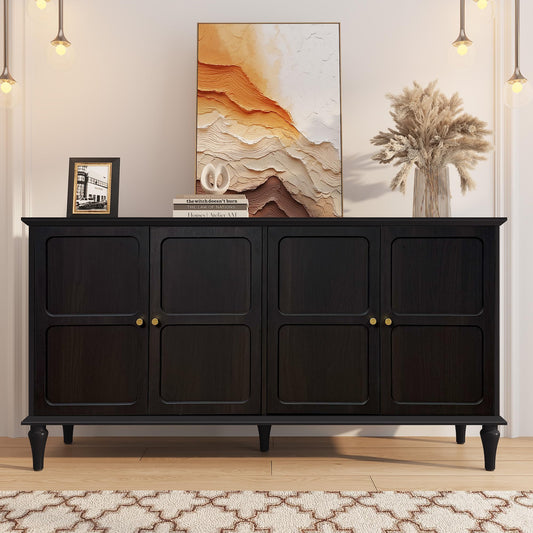 58" Mid-Century Modern Sideboard Buffet Cabinet with Storage