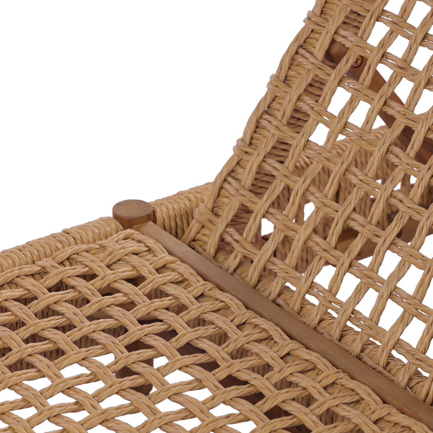 Christopher Knight Home Mercer Acacia Wood Chaise Lounge Chair Outdoor, Poolside Sun Lounger Recliner with Wicker Seat, Patio Outdoor Chaise Lounge, Adjustable Backrest Lounge Sofa, Teak+Light Brown