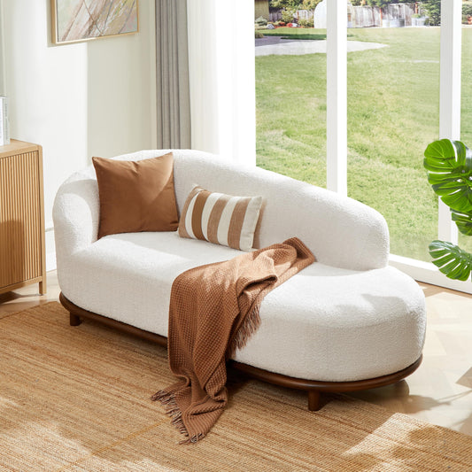 Bouclé Chaise Lounge Sofa