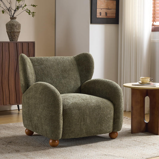 Aiden Boucle Wingback Accent Chair