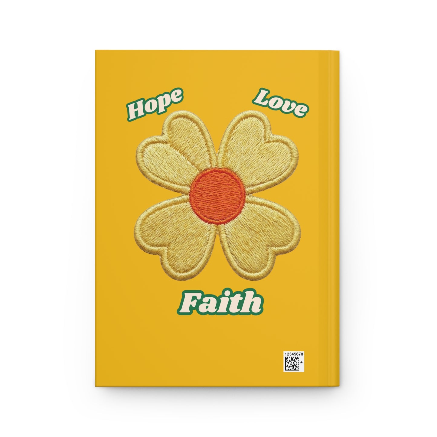 Faith Floral Journal — "It's Not Luck, It's All God" Hardcover Notebook (Yellow)