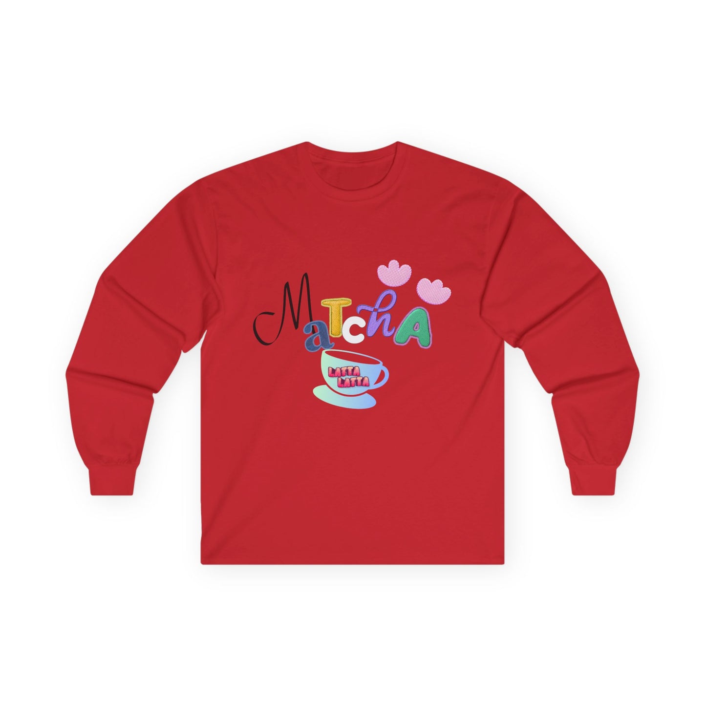 Matcha Long Sleeve Tee — Playful Personalized Graphic Shirt