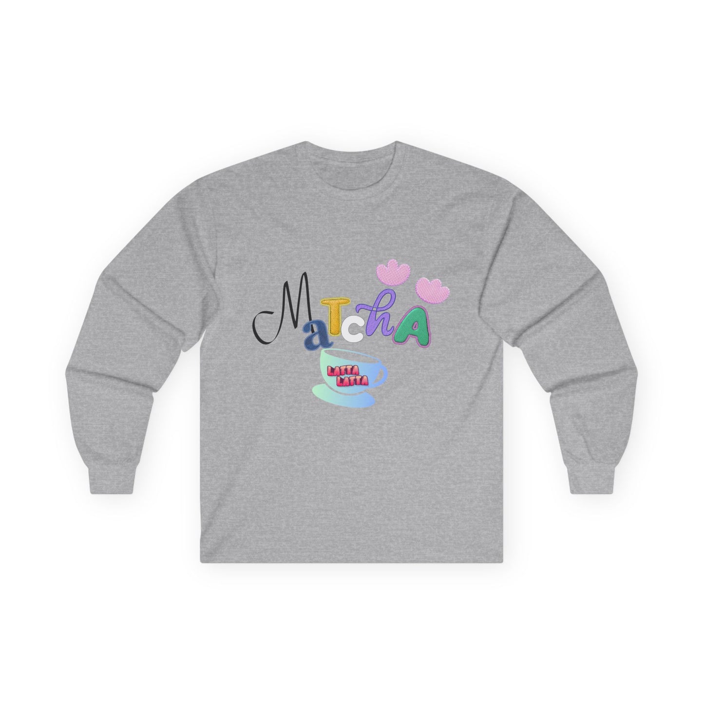 Matcha Long Sleeve Tee — Playful Personalized Graphic Shirt