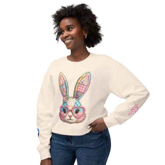 Easter Bunny Patchwork Crewneck Sweatshirt