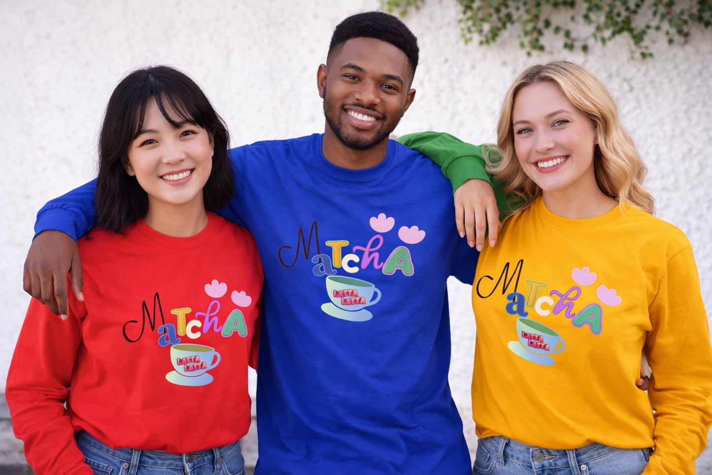 Matcha Long Sleeve Tee — Playful Personalized Graphic Shirt