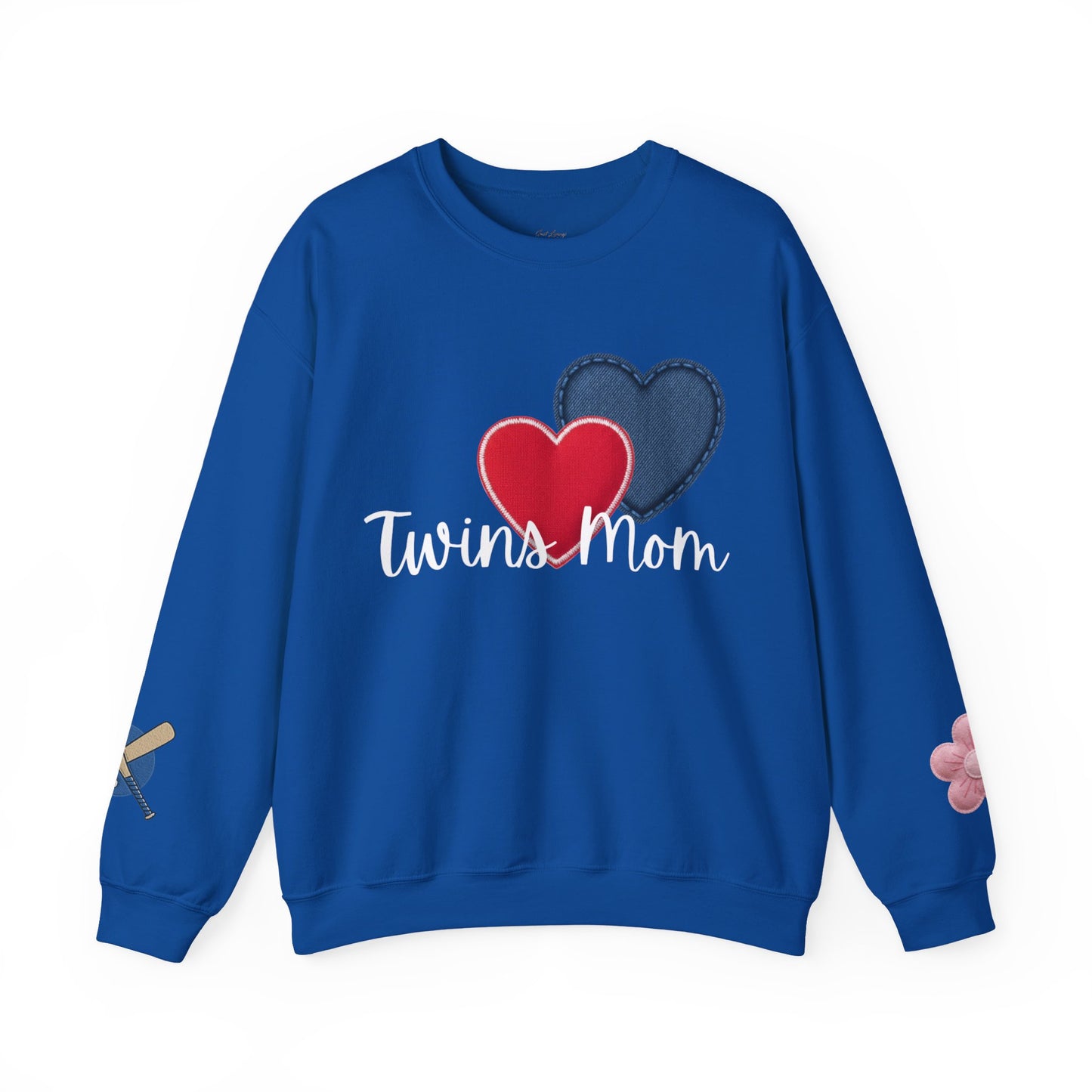 Crewneck Sweatshirt with Floral & Paint Sleeve Art — Casual Artistic Pullover