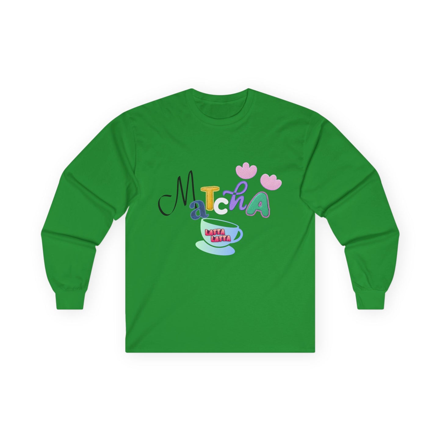 Matcha Long Sleeve Tee — Playful Personalized Graphic Shirt