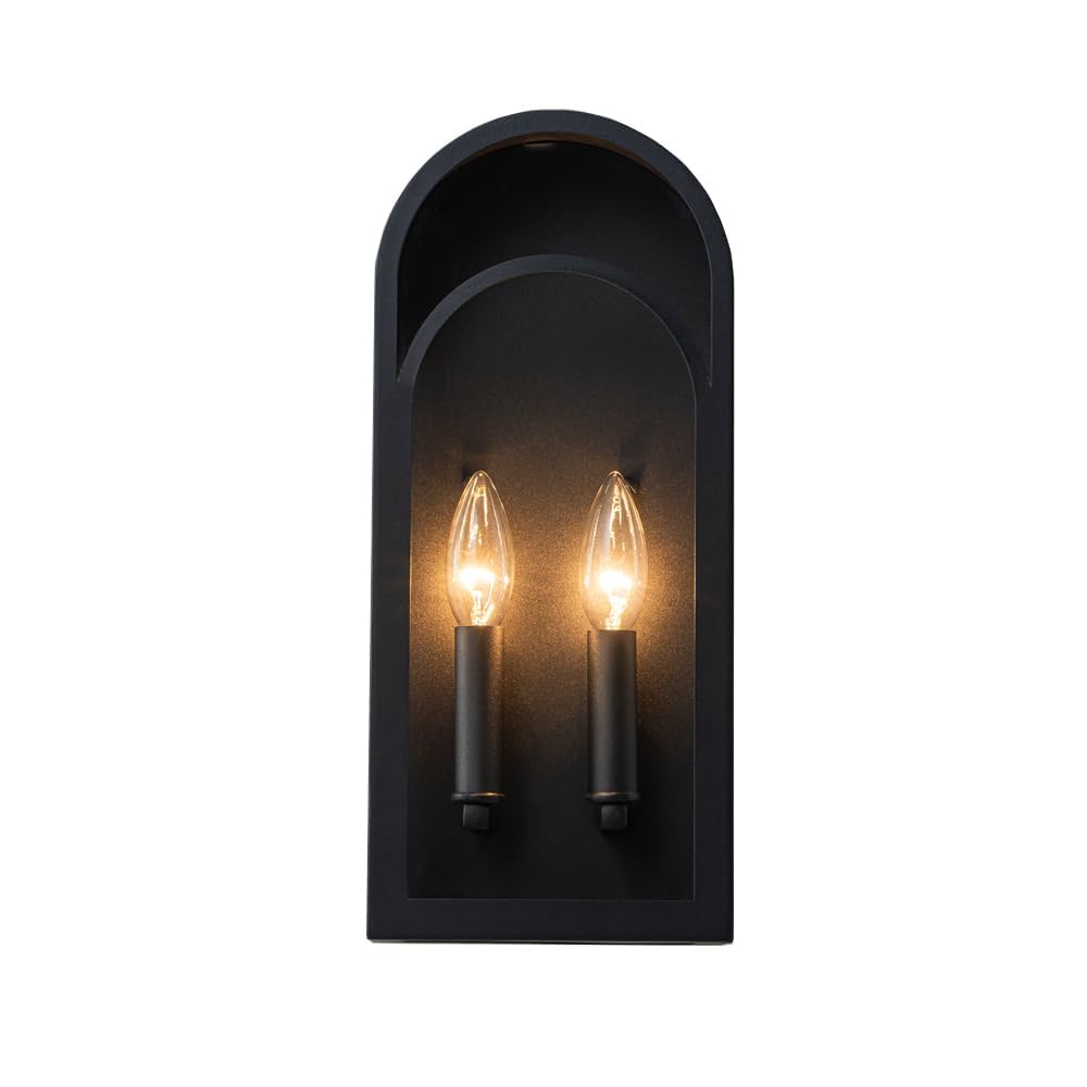 Large Outdoor Wall Lanterns Lights, Modern Wall Sconce with Clear Glass