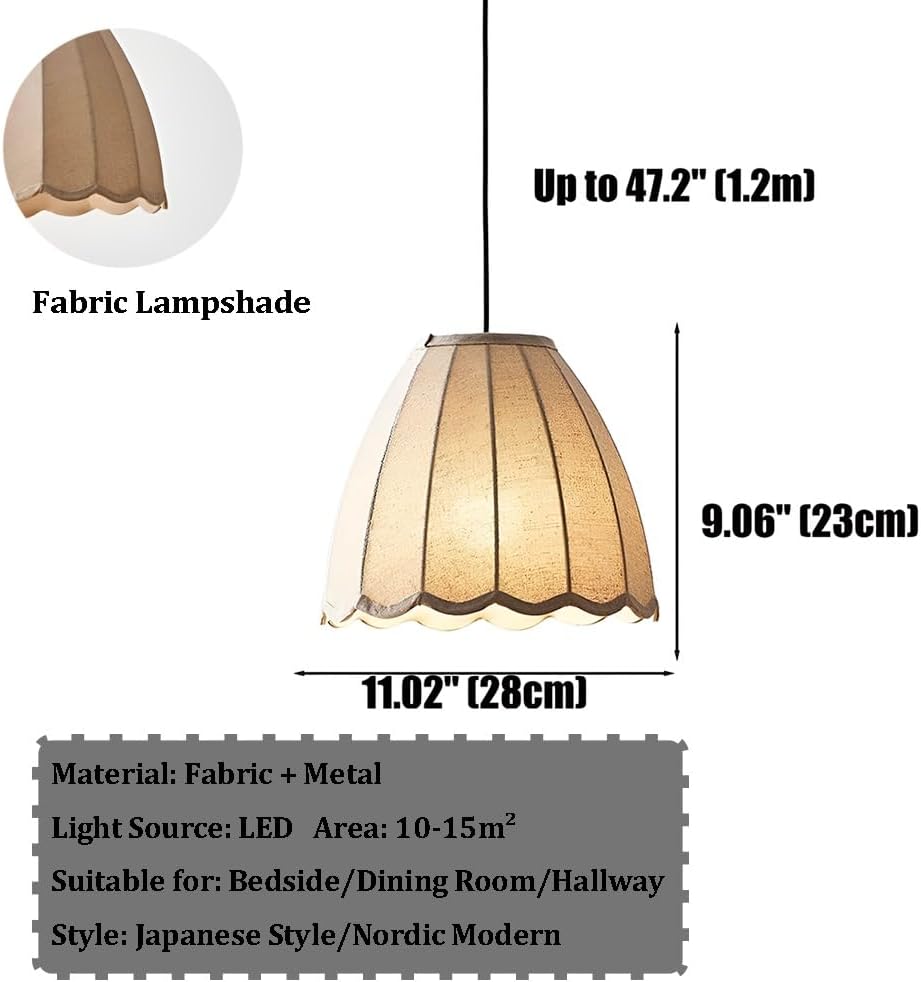 Modern Scalloped Linen Pendant