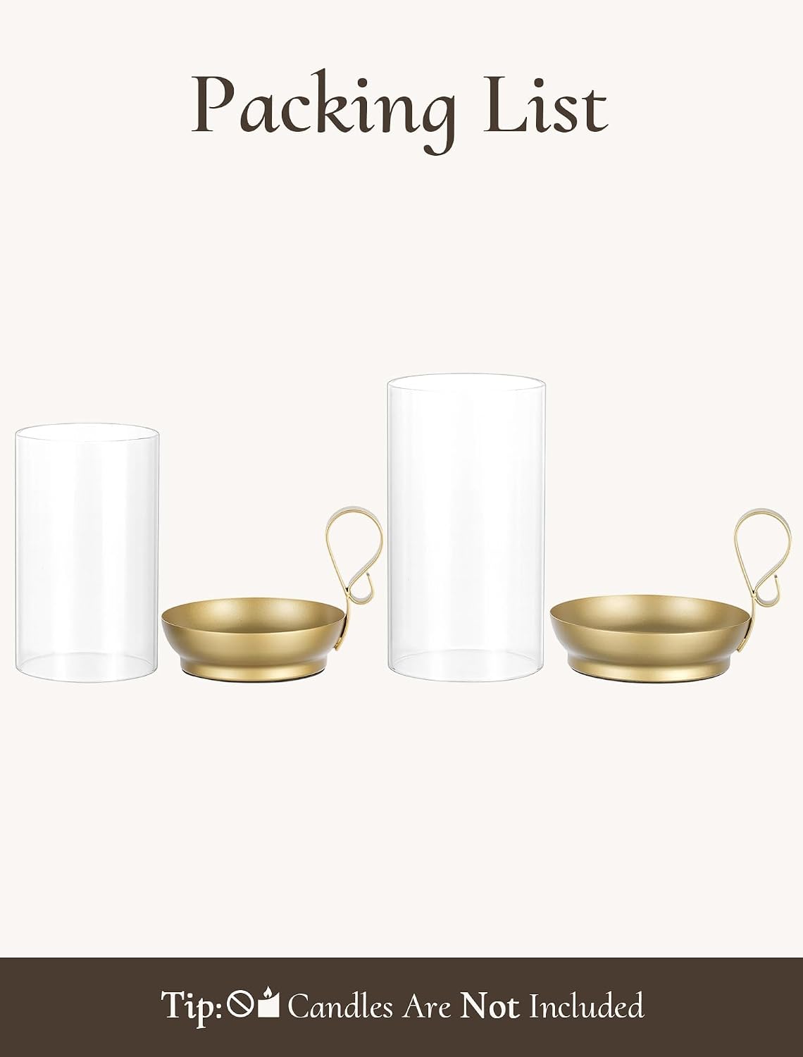 Hurricane Glass Candle Holder Set of 2