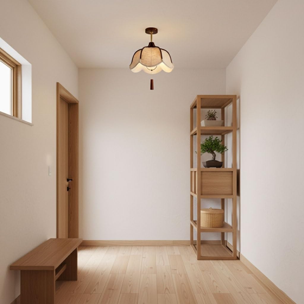 Vintage Mid-Century Semi-Flush Mount Ceiling Light