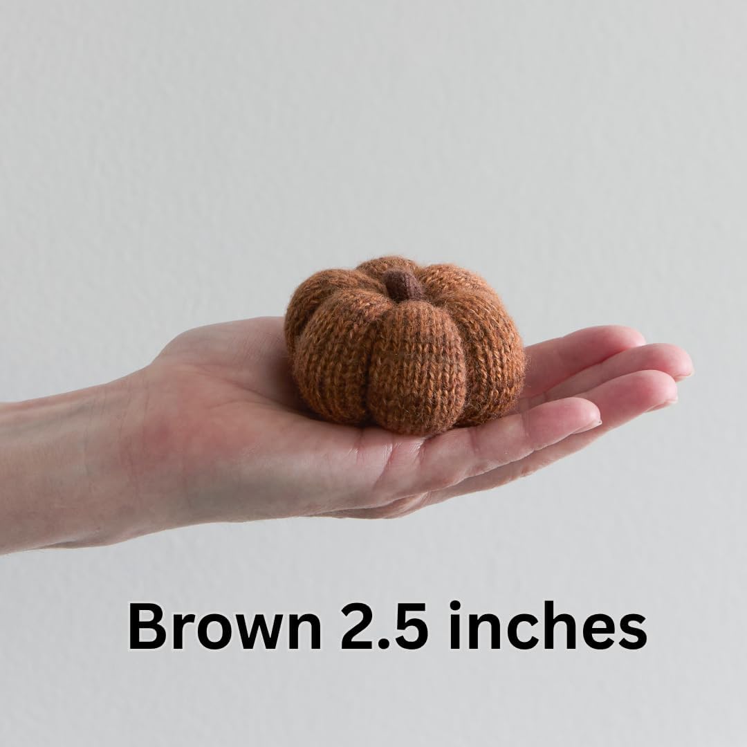 Set of 3 Cozy Knit Pumpkins