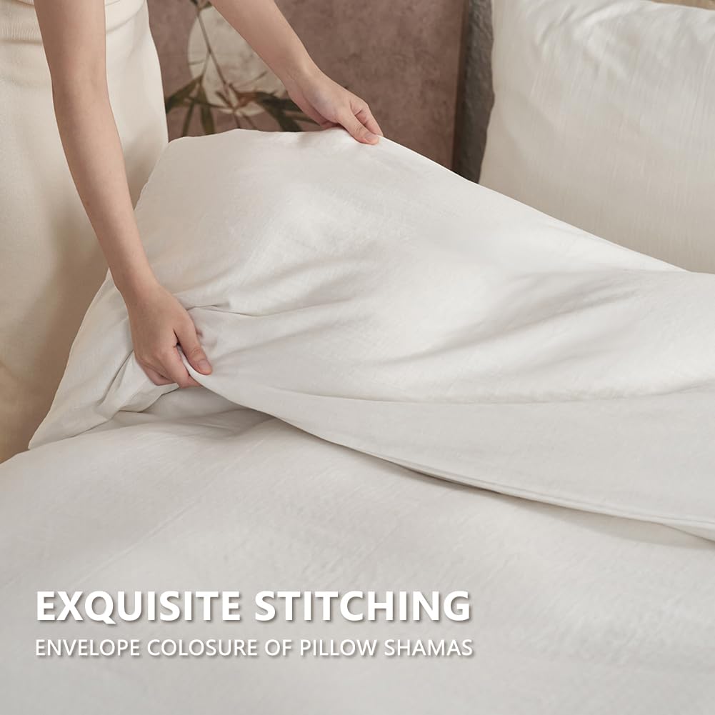 NSNLGSGC 100% Muslin Cotton Houndstooth Duvet Cover King Size, 2-Layer Small Checked Lightweight and Breathable Muslin Bedding, Linen Like Gauze Comforter Cover Set (Mocha Houndstooth, King)