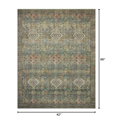 Loloi Magnolia Home by Joanna Gaines Sinclair Collection SIN-01 Pebble/Taupe 7'-6" x 9'-6", .25" Pile Height, Machine Washable, Area Rug