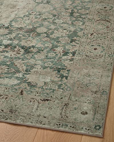 Loloi Magnolia Home by Joanna Gaines Sinclair Collection SIN-01 Pebble/Taupe 7'-6" x 9'-6", .25" Pile Height, Machine Washable, Area Rug