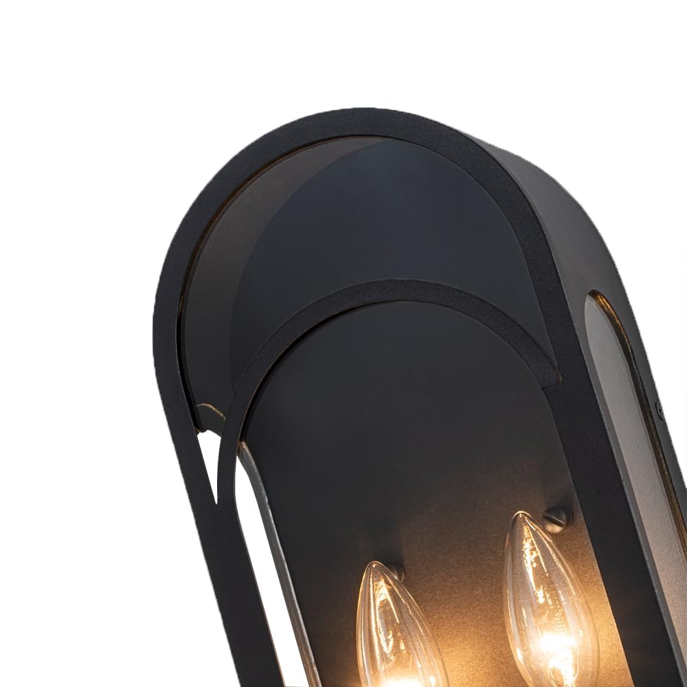 Large Outdoor Wall Lanterns Lights, Modern Wall Sconce with Clear Glass