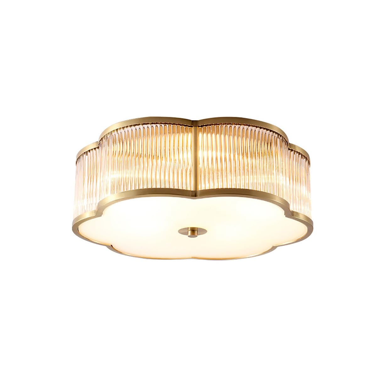 Vintage Style Brass Flush Mount Chandelier
