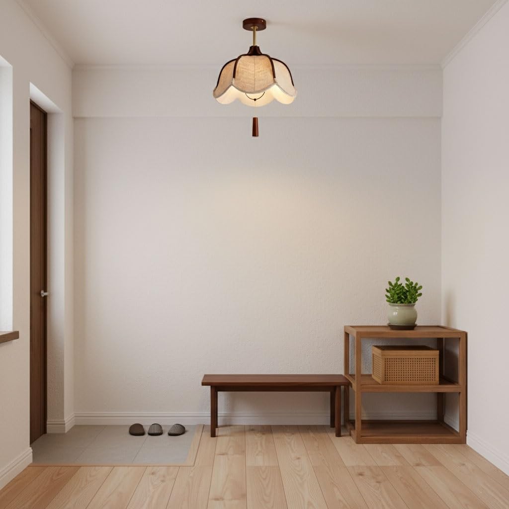 Vintage Mid-Century Semi-Flush Mount Ceiling Light