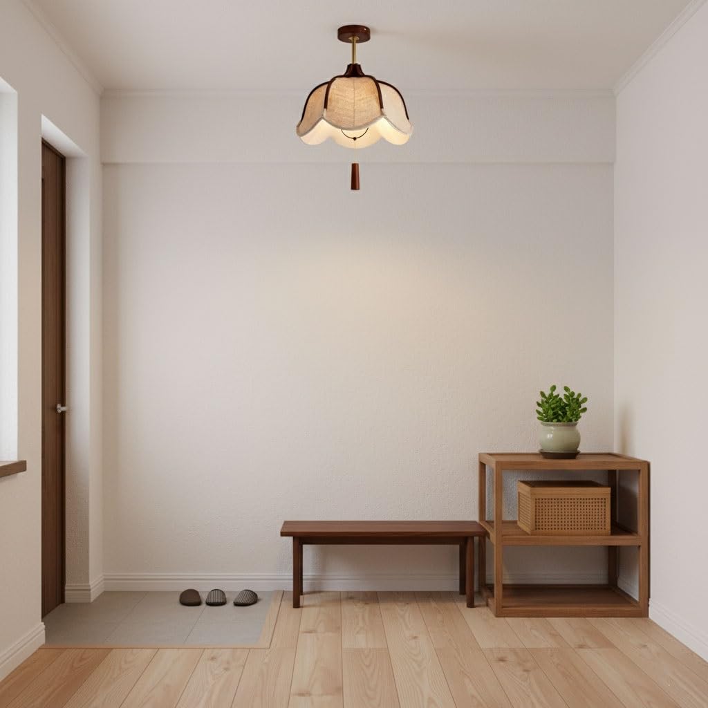 Vintage Mid-Century Semi-Flush Mount Ceiling Light