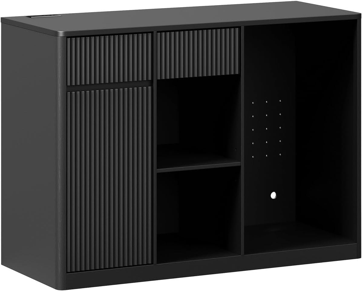 51" Modern Coffee Bar Cabinet with Fridge Space & 2 Drawers