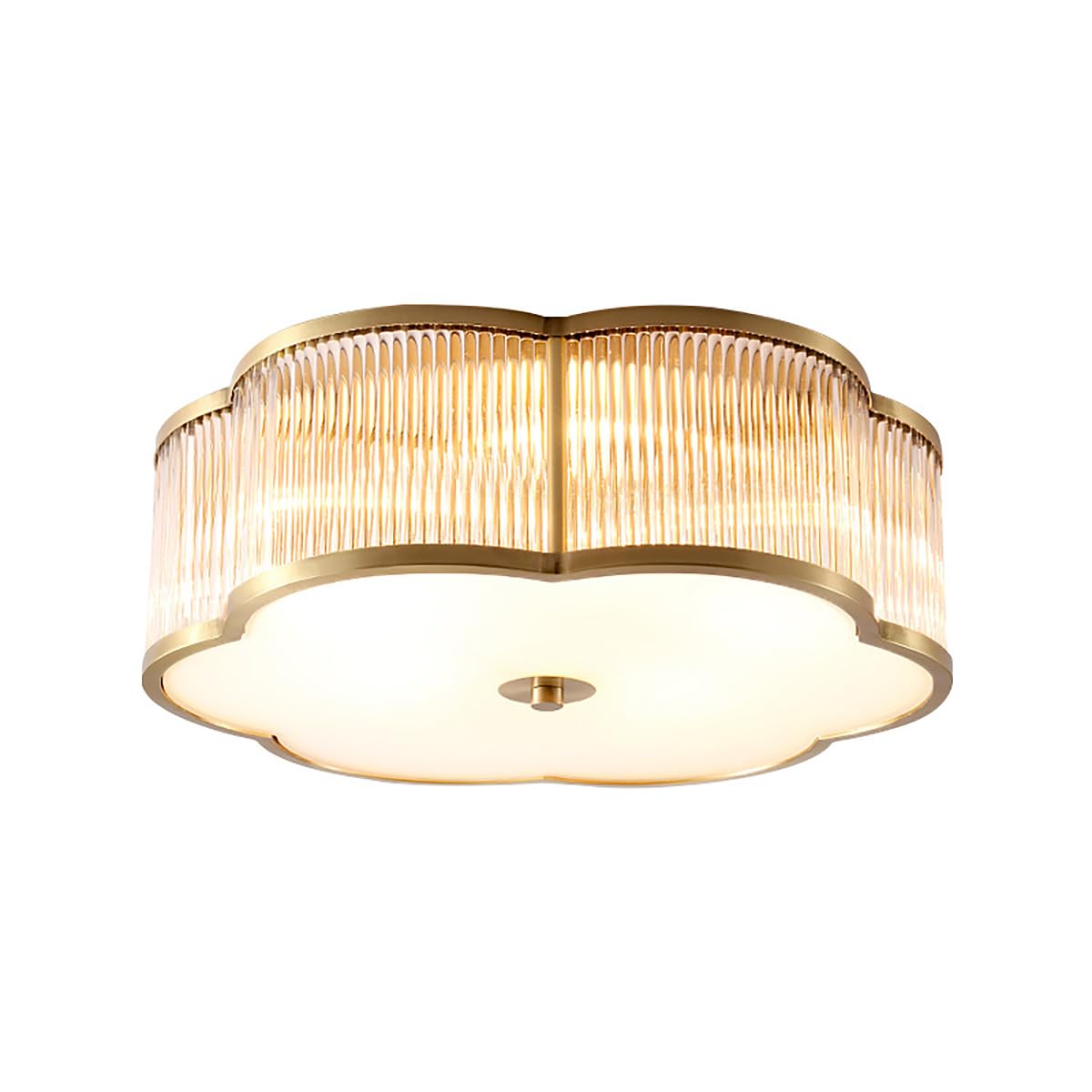 Vintage Style Brass Flush Mount Chandelier