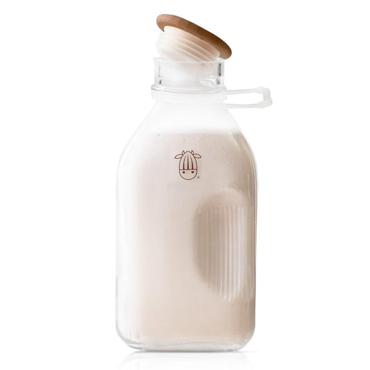 Glass Pitcher/Bottle Container with Lid and Spout