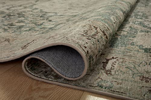 Loloi Magnolia Home by Joanna Gaines Sinclair Collection SIN-01 Pebble/Taupe 7'-6" x 9'-6", .25" Pile Height, Machine Washable, Area Rug
