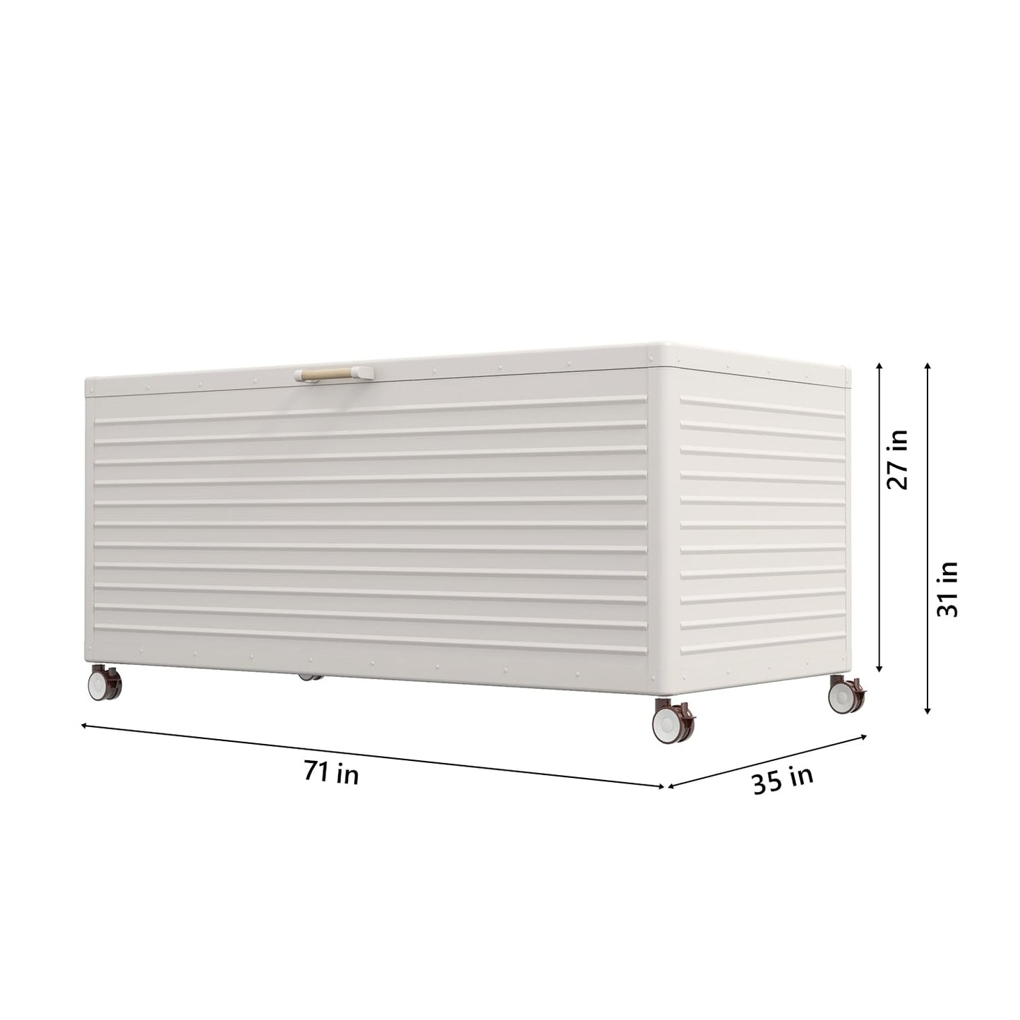 Waterproof Outdoor Storage Box with Wheels & Soft-Close Lid