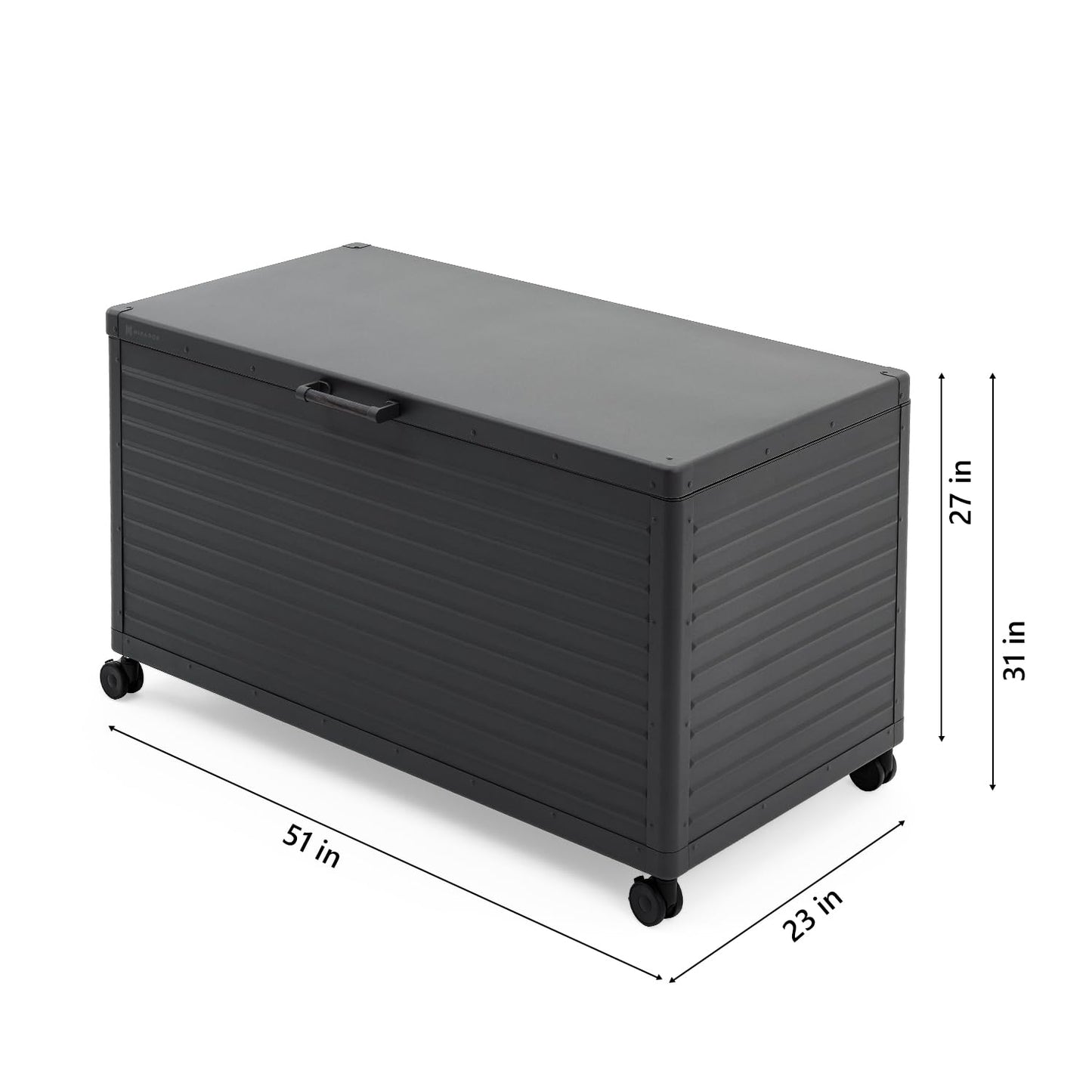 Waterproof Outdoor Storage Box with Wheels & Soft-Close Lid