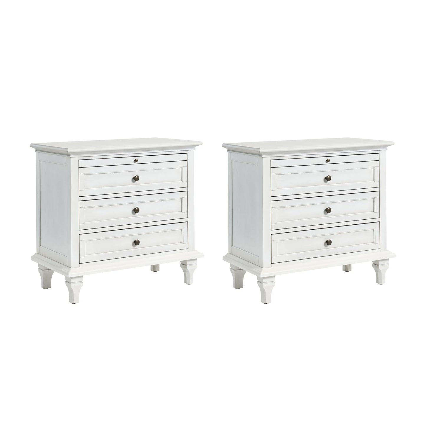 Solid Wood 3 Drawer End Table with Tray