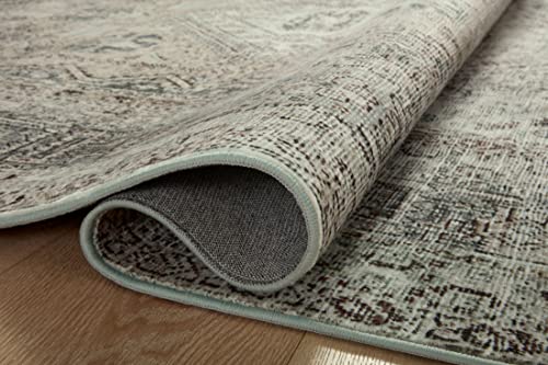 Loloi Magnolia Home by Joanna Gaines Sinclair Collection SIN-01 Pebble/Taupe 7'-6" x 9'-6", .25" Pile Height, Machine Washable, Area Rug