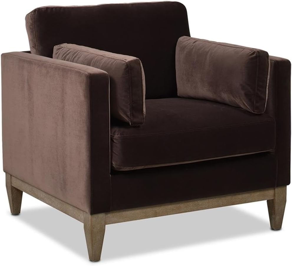 36" Modern Arm Chair, Performance Velvet