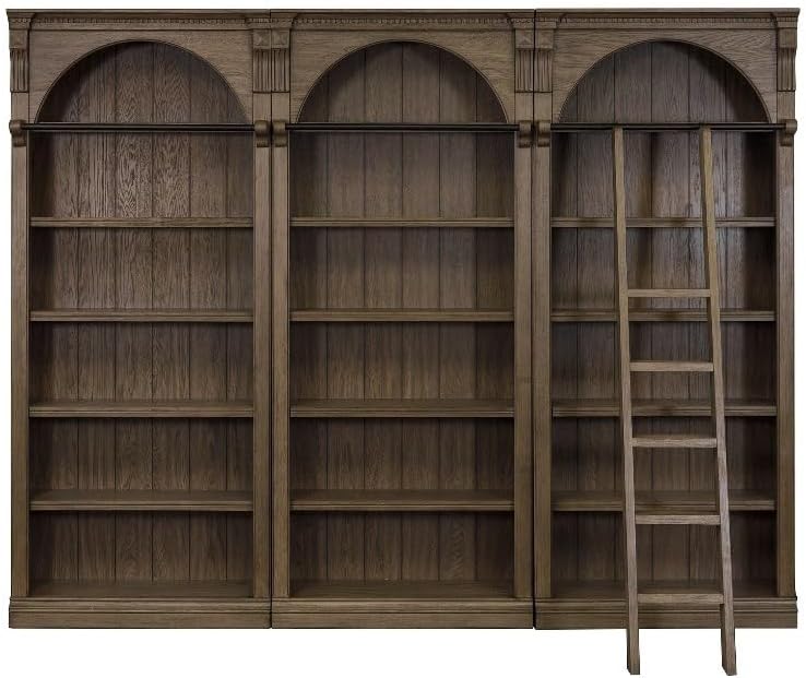 Bookcase with Ladder Solid Wood